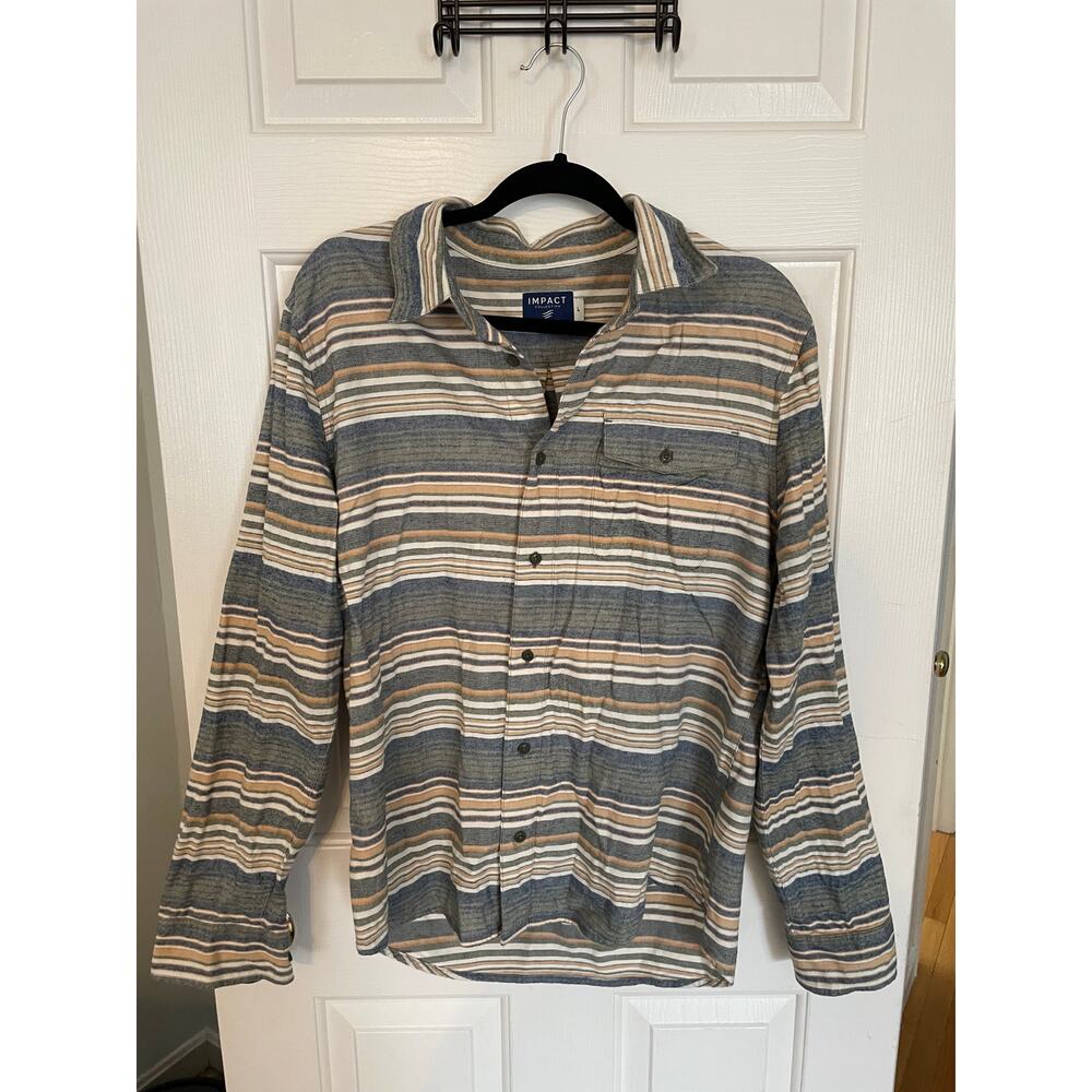 Impact Collection United by Blue Polo Large Mens Button Down Organic Cotton Hemp